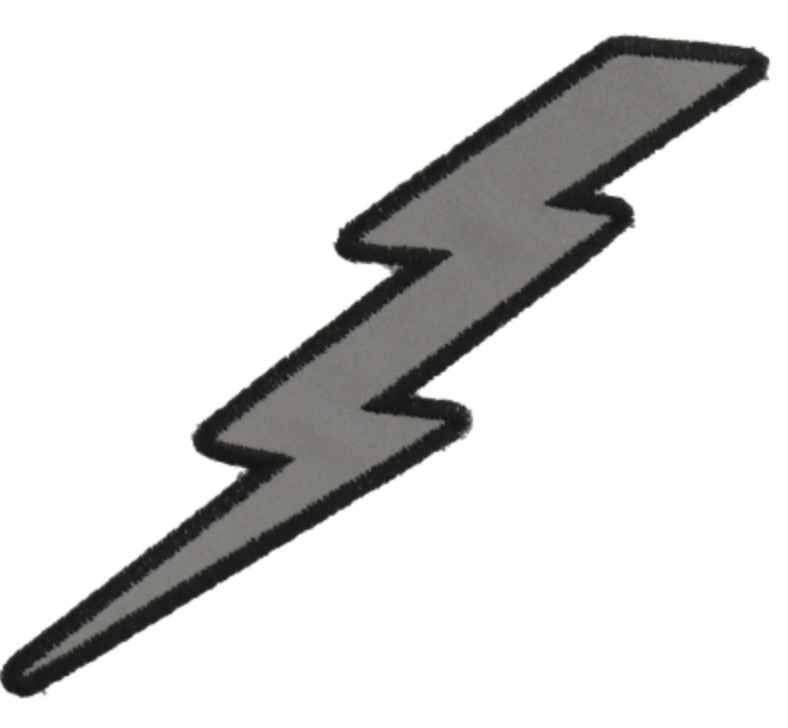 Reflective Lightning Bolt Left Patch